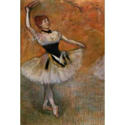 High quality Oil painting Canvas Reproductions Dancer with Tambourine (1882) By Edgar Degas hand painted