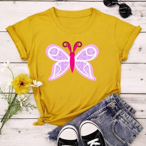 Butterfly Women Tops Summer Tops Graphic Tees Women T-shirt Clothes Girl T Shirt TX8243