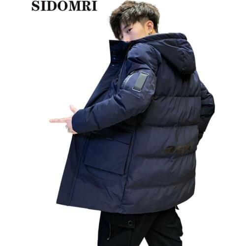 Winter Men Parkas Warm jacket men Cotton-padded jacket new fashion style plus thick coat medium long hooded jacket