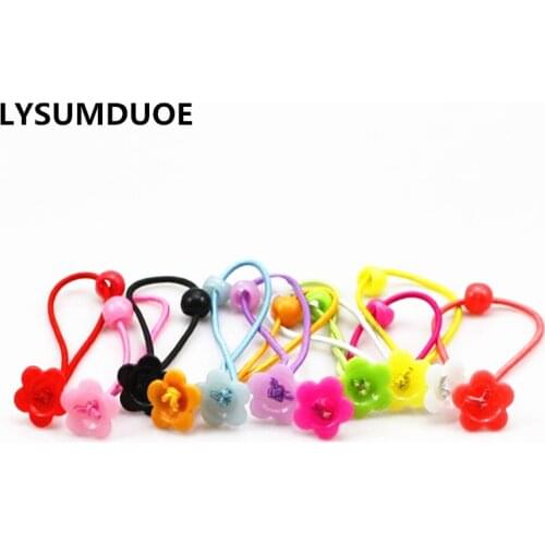 100Pcs/Lot Hair Accessories Flower Scrunchy DIY Headdress Elastic Hair Bands Korean Ribbon Rubber Band Cute Hair Bands for Girls