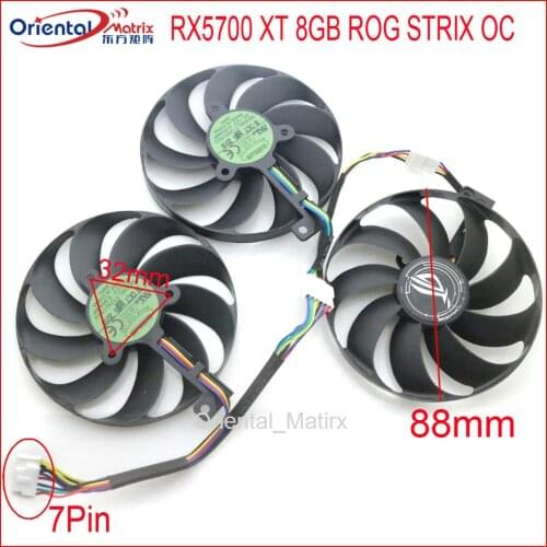 3pcs/lot T129215SU 12V 0.5A 88mm For ASUS RX5700 RX5700 XT 8GB ROG STRIX OC Graphics Card Cooling Fan