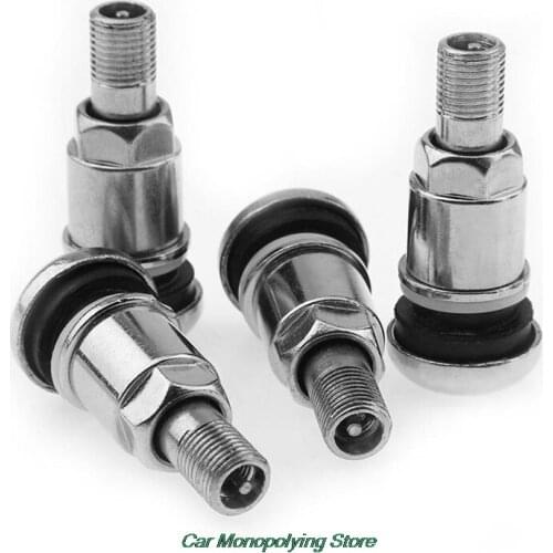 4Pcs Bolt-in Stainless Car Motorcycle Wheel Tyre Tire Valve Stems with Dust Caps
