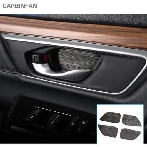4pcs/set Stainless Steel Car Door Interior Door Bowl Sticker Handle decoration Stickers For Honda CRV CR-V 2017 2018 C497