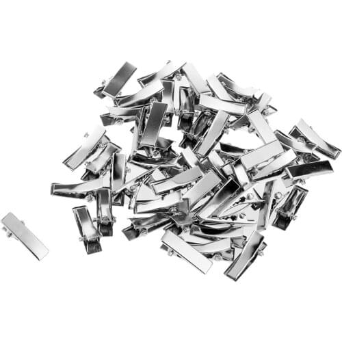 50pcs Mini Girl Doll Hairpin Hair Accessories For Dolls DIY Making Silver