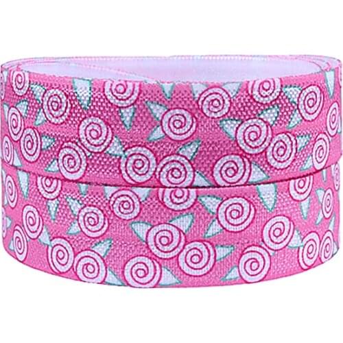 50 Yards 5/8 inch ice cream printed pink foe