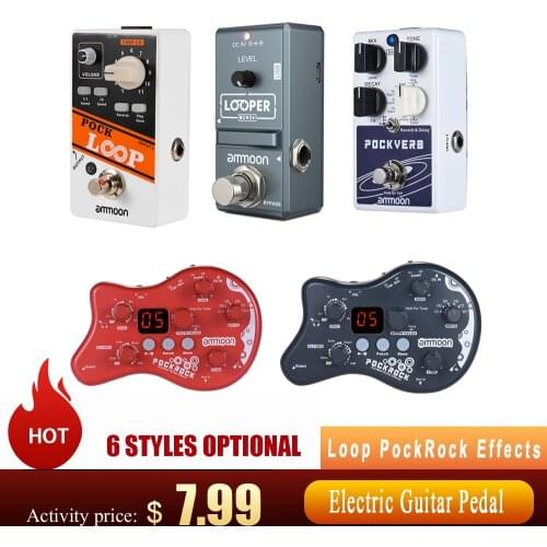 Ammoon Nano Loop PockRock Electric Guitar Effect Pedal Looper True Bypass reverb effect REVERSE Guitar Effect Pedal Adapter HOT