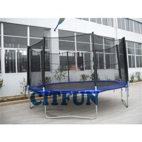 12ft CE certificated trampoline park with ladder,Kids adult portable backyard fitness equipment