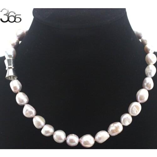 Free Shipping 10-12mm 5 Colors Freshwater Pearl Beads Knot Magnetic Clasp Women Wedding Jewelry Chocker Necklace 16.5"
