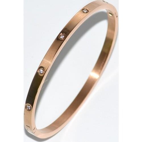 OUFEI Rose Gold Cuffs Bracelets Bangles For Women Stainless Steel Bracelet 2020 Metal Bracelet Love Fashion Jewelry Accessories