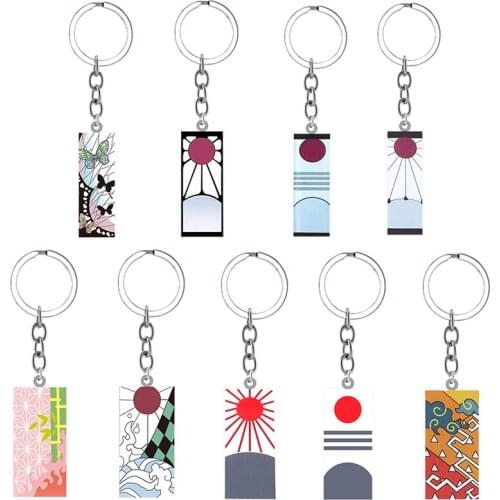 Anime Demon Slayer PVC Acrylic Keychains Kimetsu No Yaiba Blade of Ghost Japan Cosplay Car Key Door Jewelry