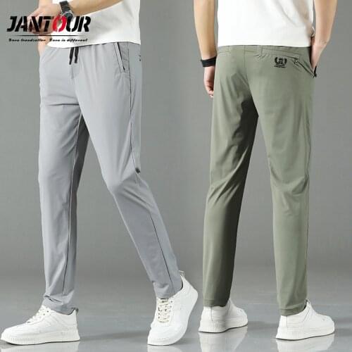 Spring Summer New Casual Pants Men Zipper pocket Jogging Slim Fit Chinos Fashion Trousers Male Brand Clothing Plus Size Pant 38
