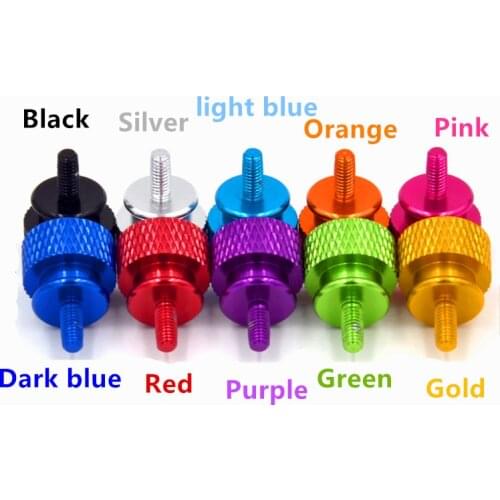 10pcs M3 M4 6#32 Colorful Thumbscrews aluminum step hand screw aluminum knurled Thumb screw computer case screw