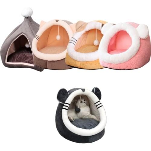 Pet Cat Sofa Cute Animal Shape Gray Squirrel Semi-enclosed Pet Nest Suitable for Small and Medium-sized Dog Bed Pet Products