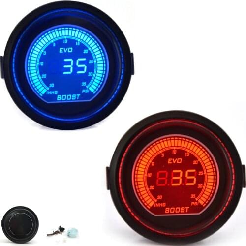 DRAGON GAUGE 52mm EVO Boost Turbo Gauge Psi Red Blue Dual Led Display With Sensor