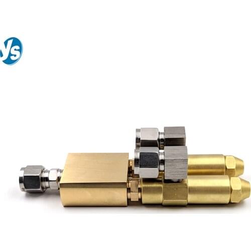 Double Oil Heater Nozzles with 1 Brass Base, Dual Siphon Waste Oil Nozzle with 2 Spray Outlet Base