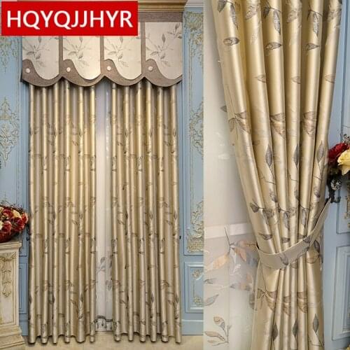 Elegant classic luxury jacquard shaded villa curtains for living room window embroidered Voile Curtain for bedroom Hotel kitchen