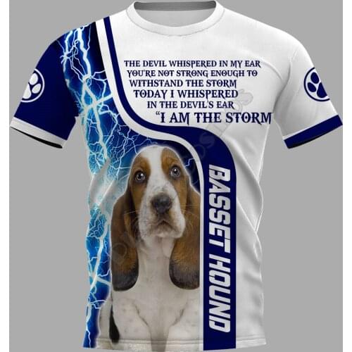 PLstar Cosmos Basset Hound 3D Printed t-shirt Harajuku Streetwear T shirts Funny Animal Men For Women Short Sleeve style-3