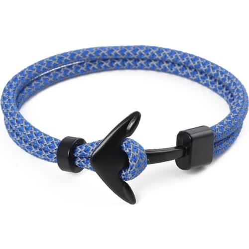 JUNWEI New Fashion Survival Rope Chain Multilayer Anchor Charm Bracelets And Bangles Men Women Gift Sport Hooks Navy Style