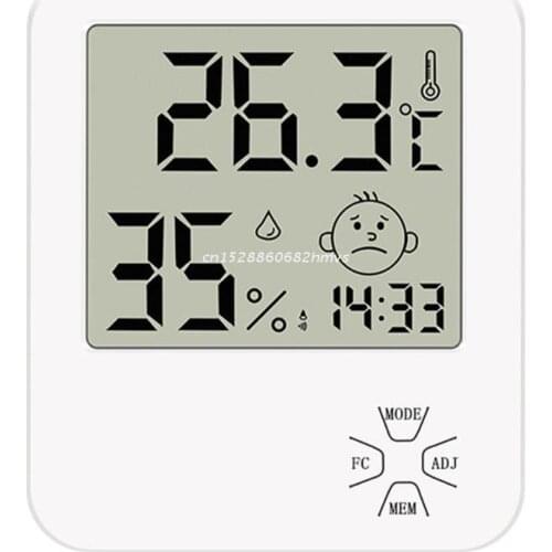 Indoor Room LCD Display Electronic Temperature Humidity Meter Digital Thermometer Hygrometer Weather Station Alarm Dropship