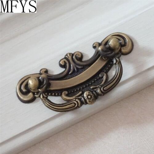2.5" Shabby Chic Drop Bail Dresser Handles Drawer Pulls Handles Cabinet Door Knob Kitchen Handle Ornate White Gold Bronze Silver