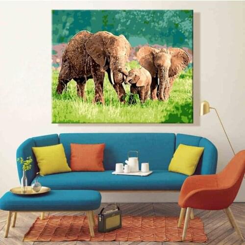 Paint by number art painting by numbers Elephant dog Fox Rabbit Giraffe Animal Lovely manual DIY Picture hanging in bedroom