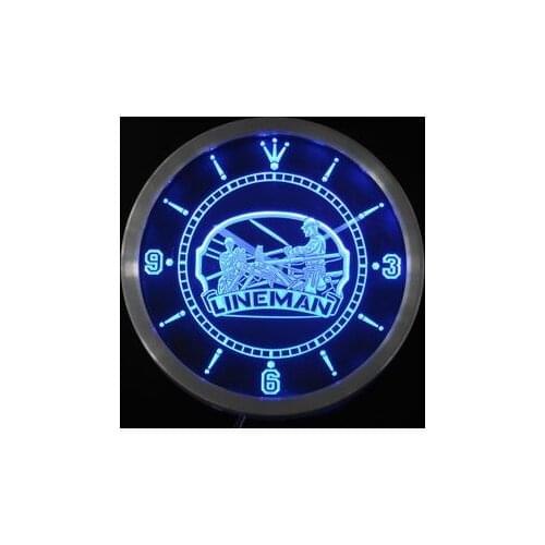 Nc0391 Lineman Decor Bar Beer Gift Neon Light Signs LED Wall Clock