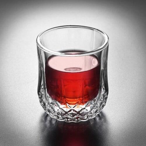 New Whisky Glass Double Glass Quality Vodka Glass Bar Glass Stemless Does Not Fall Wine Tasting Cup 250ml Beer Cup Wine Cup
