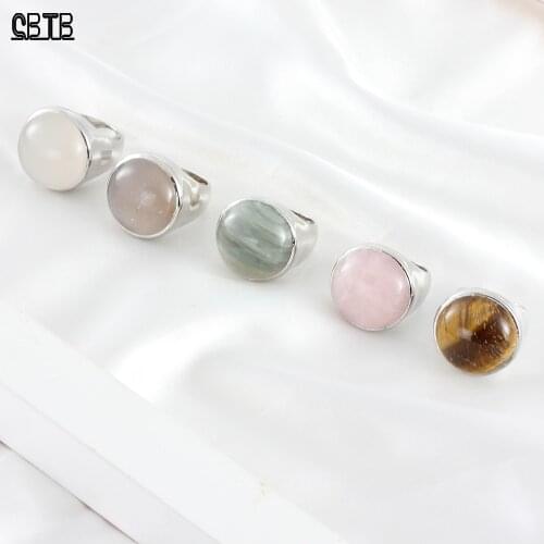 New Gothic Round Luxury High-end Simple Quartz Jade Womens Ring Jewelry Wedding Banquet Jewelry Gifts Wholesale
