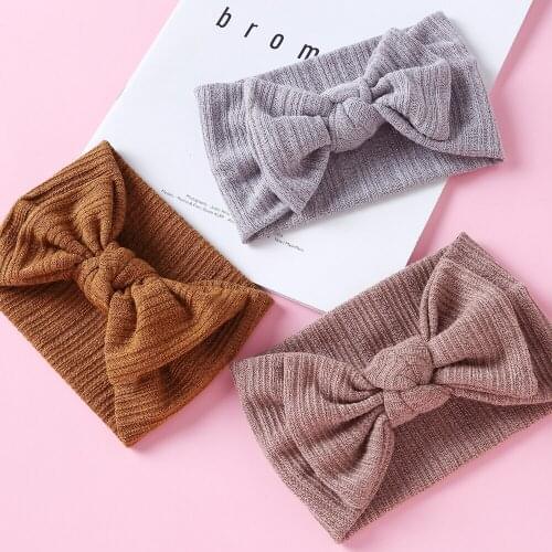 Cute Baby Girl Headbands Knitted Newborn Baby Bows Knitted Turban Infant Headband Warm Hairbands Headwrap Kids Hair Accessories