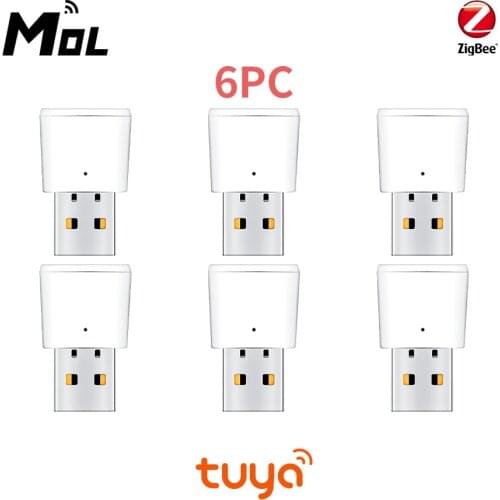 Tuya Zigbee 6PCS Signal Repeater USB Zigbee Hub Signal Expand 20-30M Smart Home Automation Module