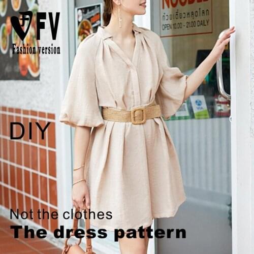 Garment Pattern Womens V-neck Dress Sewing Structure Design Drawing BLQ-542