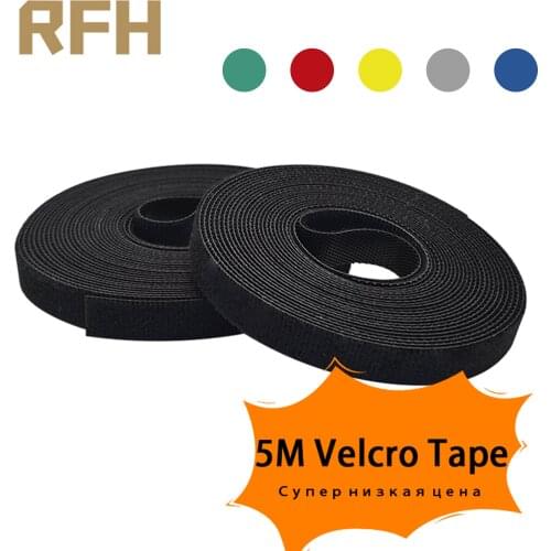 1 PCS 5M/Roll 10mm Velcros Self Adhesive Fastener Tape Reusable Strong Hooks Loops Cable Tie Magic tape DIY Accessories