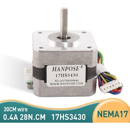 10pcs 42 step motor 12VDC 0.4A 28N.CM 34mm length 4-Lead 17HS3430 nema17 Stepper Motor for Motor in automatic feeder