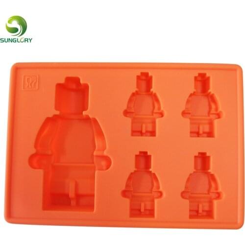 Silicone Ice Cream Cube Tray Mold Five Robot Shaped Ice Mould Ice Cream Maker Fondant Cake Mold Kitchen Baking Tools For Cakes