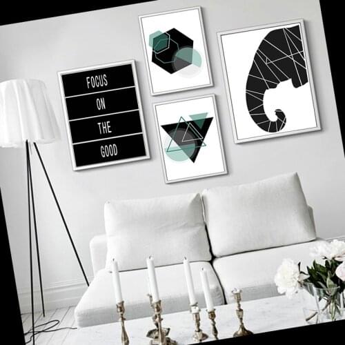 Nordic Decorative Canvas Painting Flamingo Elephant Butterfly And Geometric Shapes Abstract Animals Pictures For Bedroom Office