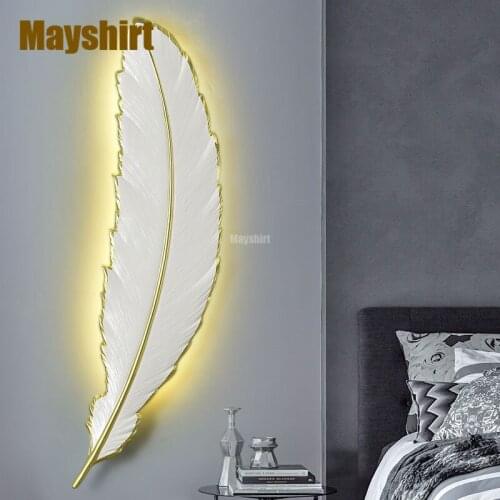 Modern Nordic Luxury Feather Wall Lamp for Living Room Home Decor Bedroom Led Wall Light Stair LED Bathroom Decor Light Fixtures