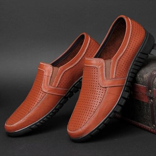 CIMIM Brand Men Shoes Genuine Leather Breathable Casual Shoes Men Big Size 38-48 Italy Business Office Loafers Men Driving Shoes