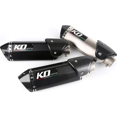 Universal 38-51 mm Motorcycle Exhaust Pipe Stainless Steel Muffler Escapes with Removable DB Killer Steel Heat Guards 370 mm
