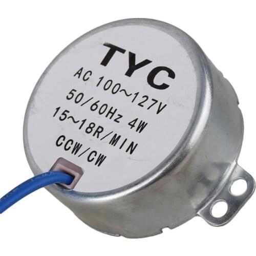 Shaft 1cm TYC-50 AC 110V Synchronous Motor 15-18RPM 4W Torque 1.5Kgf.cm CW/CCW
