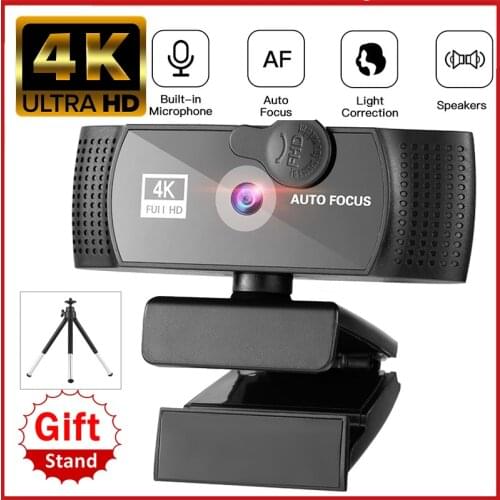 Webcam 8K 4K Autofoucs Web Camera 1080P Computer USB Webcams 2K Full WebCamera With Microphone Privacy Cover For Youtobe