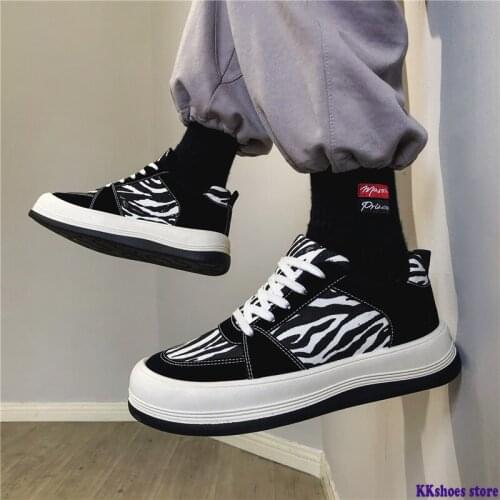 Japanese Round Toe Mens Shoes Markings Men Platform Sneakers Fashion Men Casual Sneakers Pig Leather CN(Origin)