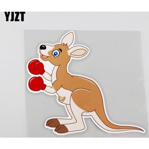 YJZT 14.7CM*12.9CM Fitness Movement Kangaroo Car Decal 12A-0045