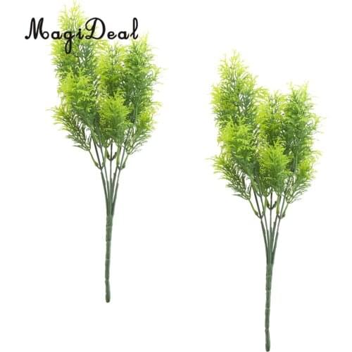 2Pcs 30cm Green Artificial Cedar Tree Home Garden Decoration Conifer Tree