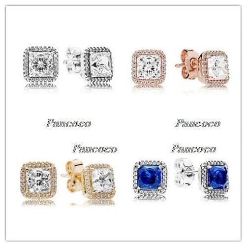 925 Sterling Silver Earring Timeless Elegance With Zirconia Studs Earrings For Women Wedding Gift Pandora Jewelry