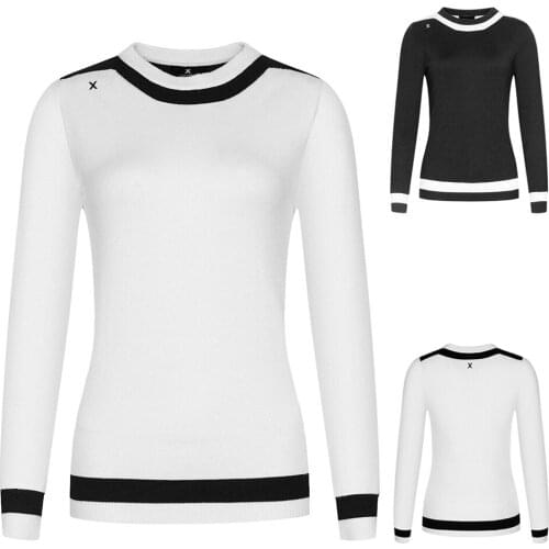Winter New Golf Womens Sweater Casual Outdoor Breathable Cotton Warm Base Coat High Quality Round Neck Long Sleeves
