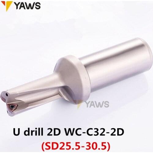 1PCS U-drills 2D WC-C32-2D SD25.5-30.5 drilling25.5-30.5MM insert indexable dril use insert WCMT05