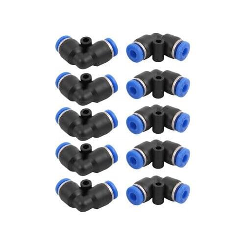 10Pcs 4mm Dia L Type Tube Hose Pneumatic Air Quick Fitting Push In Connector