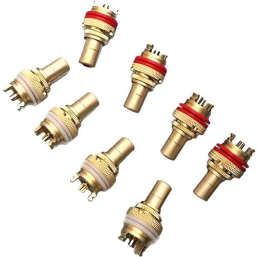 8pcs Red+White RCA Female Socket Chassis High Quality RCA CMC Female Connector Phono Copper Plug Amp HiFi