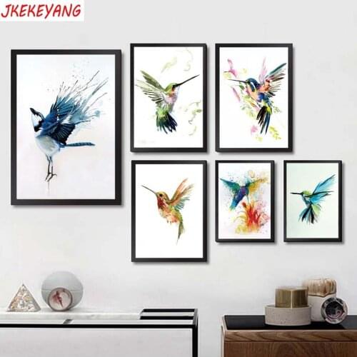 5D DIY square/round Diamond painting Watercolor hummingbird Cross Stitch Diamond Embroidery Pattern Rhinestone J1485