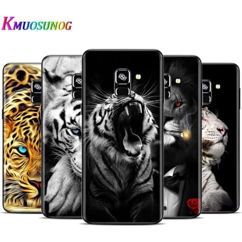 Tiger Lion Leopard African For Samsung Galaxy A9 A9S A8 A8S A7 A750 A6 A6S A5 A3 Plus Star 2016 2017 2018 Black Phone Case